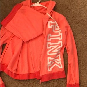 Matching pink sweat suit